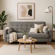 Sofy i kanapy - Sofa z Funkcją Spania MALTA Wersalka Rozkładana Dwuosobowa Szara Nowoczesna do Salonu - miniaturka - grafika 1