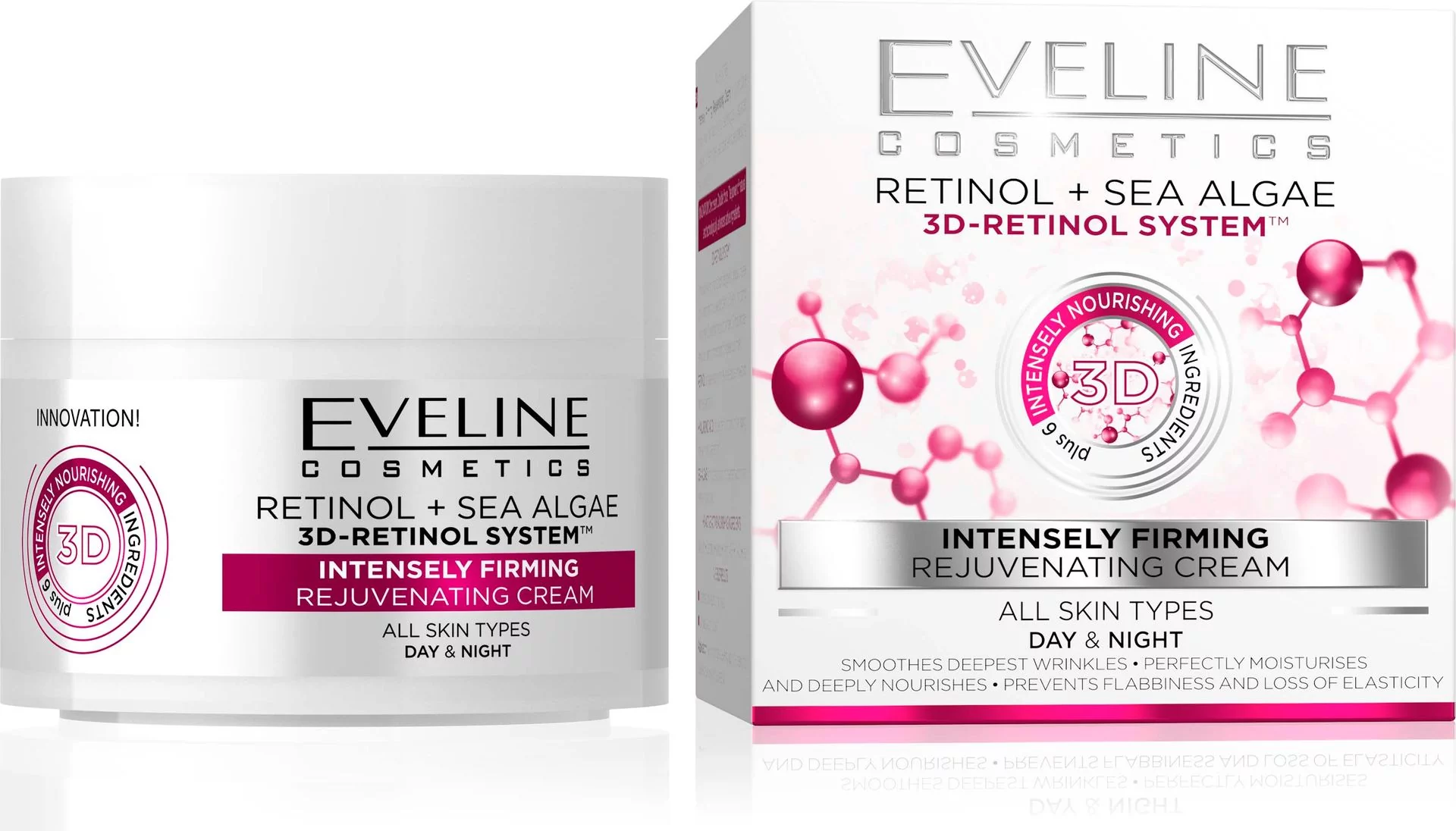 Eveline Retinol+ Algi Morskie 50 ml Krem ujędrniający do każdego rodzaju cery na dzień i na noc