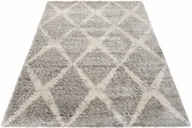 Dywany - Nowoczesny szary dywan w grubą kratę E6-G24 - miniaturka - grafika 1