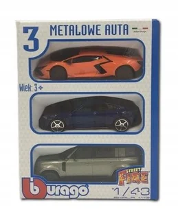Burago 3 metalowe auta 1:43, samochodziki metalowe - Zabawki zdalnie sterowane - miniaturka - grafika 1
