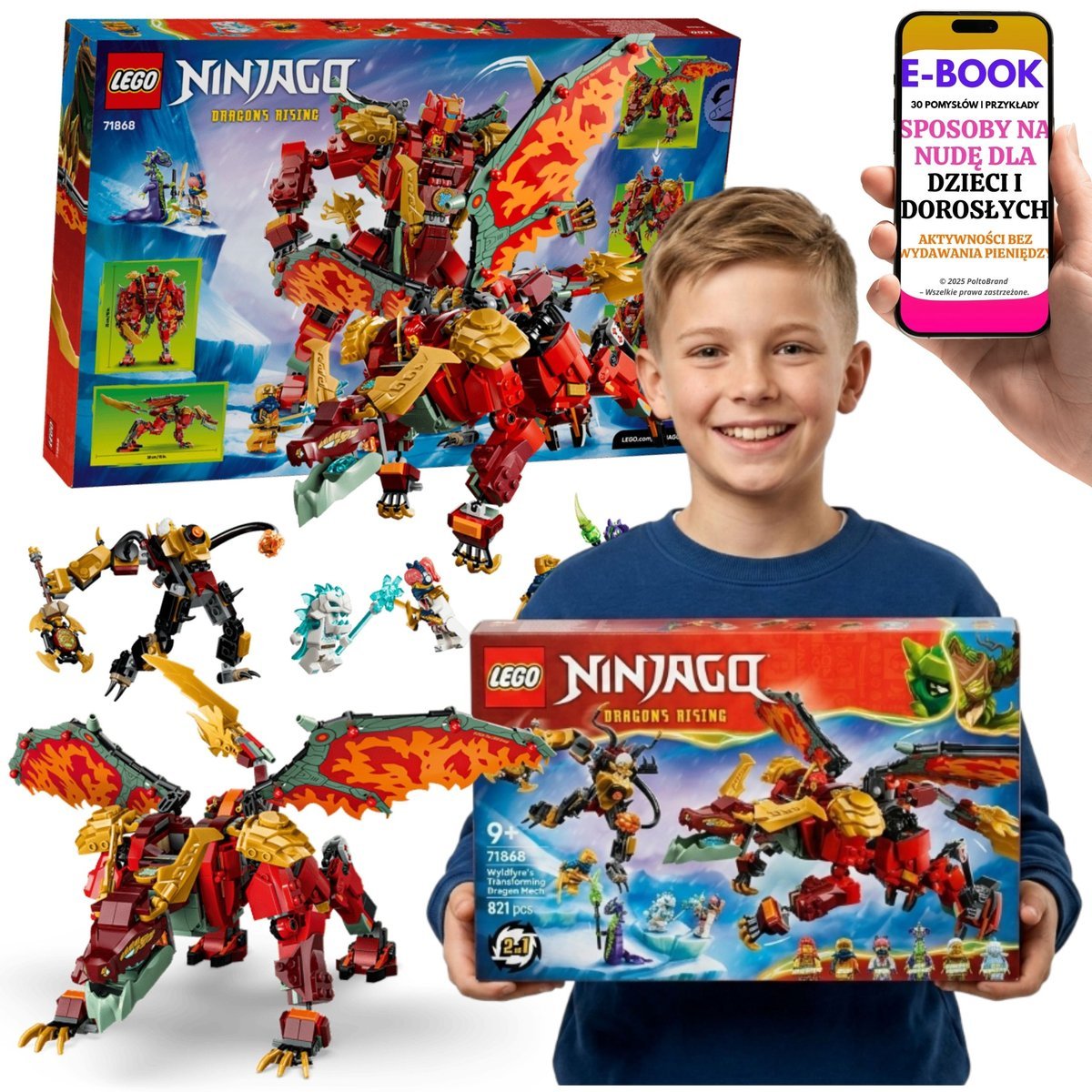 LEGO NINJAGO Wyldfyre Smok Mech 2w1 71868 Prezent + E-BOOK-3