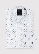 Koszule męskie - Biała koszula męska w drobny wzór - miniaturka - grafika 1