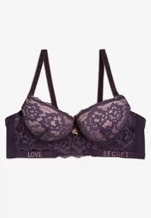 Fioletowy Koronkowy Biustonosz Push-Up z Ozdobną Zawieszką i Cyrkoniami Verenia - Biustonosze - miniaturka - grafika 1