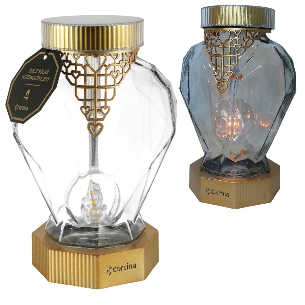 ZNICZ SOLARNY NA CMENTARZ LAMPION NA GRÓB SERCE FOTOWOLTAICZNY NAGROBNY
