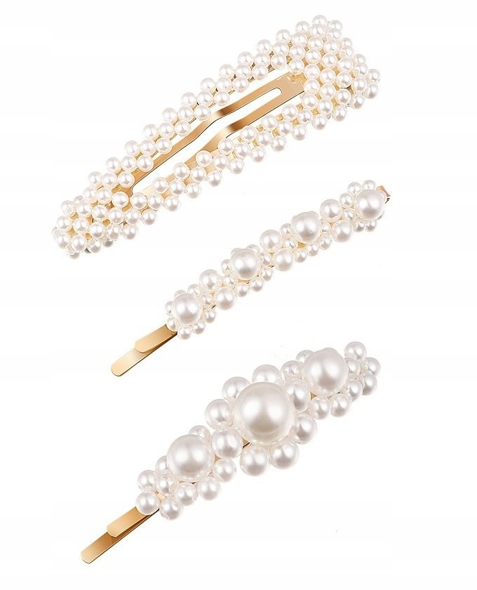 Spinka Spinki Do Włosów Z Perełkami Perły 3 Szt