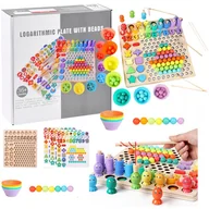 Łamigłówki - Drewno Układanka sensoryczna rybki cyferki edukacja - miniaturka - grafika 1