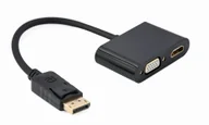 Kable komputerowe i do monitorów - GEMBIRD ADAPTER DISPLAYPORT - HDMI + VGA CZARNY - miniaturka - grafika 1