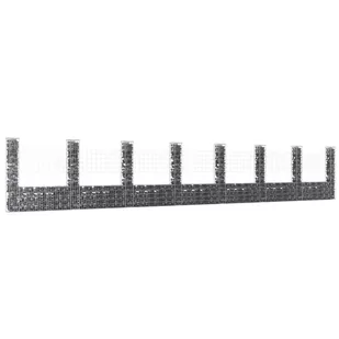 Vidaxl shumee shumee gabionowe z 8 słupkami żelazo 860x20x150 cm - Ogrodzenia - miniaturka - grafika 1