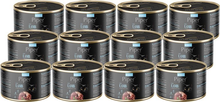Mokra karma dla kota Piper Animals z jagnięciną zestaw 12 x 185 g