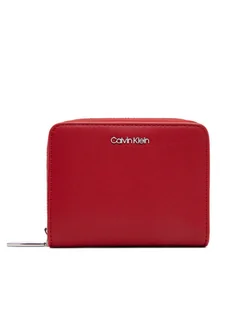 Calvin Klein Mały Portfel Damski Ck Must Medium Zip Around Wallet K60K611937 Czerwony - Portfele - miniaturka - grafika 1