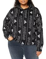 Bluzy damskie - adidas Bluza damska Bos AOP Oh, czarny/biały, XXS - miniaturka - grafika 1