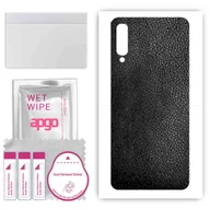 Szkła hartowane na telefon - Folia naklejka skórka strukturalna na TYŁ do Samsung Galaxy A50 -  Skóra Czarna - apgo SKINS - miniaturka - grafika 1
