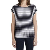 Koszulki i topy damskie - Koszulka damska Tom Tailor Striped Crew-Neck w pasi luźna-L - miniaturka - grafika 1