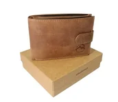 Portfele - Portfel Męski Skórzany EL FORREST Mały Skóra Bydlęca Poziomy Z Zapinką Jedno Skrzydełko 851 08 RFID BRĄZOWY 11 x 8 x 2 [cm] - miniaturka - grafika 1