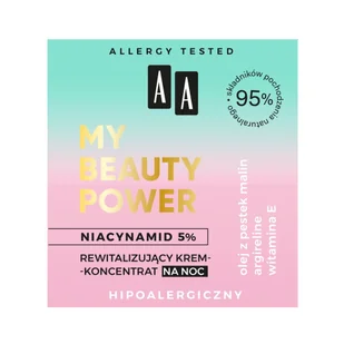 Oceanic AA My Beauty Power Niacynamid 5% rewitalizujący krem-koncentrat na noc 50 ml - Kremy do twarzy - miniaturka - grafika 2