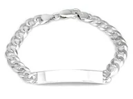 Bransoletki - Srebrna bransoletka 925 dla mężczyzny z blaszką splot pancerka - miniaturka - grafika 1