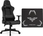 Fotele gamingowe - Fotel SENSE7 Spellcaster PU czarny + Podkładka PREYON Falcon - miniaturka - grafika 1