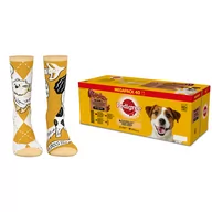 Mokra karma dla psów - PEDIGREE Adult saszetka 40x100 g - Mix Smaków w Sosie, mokra karma pełnoporcjowa dla dorosłych psów (kawałki bogate w mieszankę wołowiny i jagnięciny, mieszankę jagnięciny i wątróbki, mieszankę wołowiny i wątróbki oraz w kaczkę)+ SKARPETY GRATIS !!! - miniaturka - grafika 1