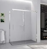 Ścianki i drzwi prysznicowe - Novellini Kuadra 2.0 FH Ścianka boczna 87-89x200 cm profile srebrne szkło przezroczyste K2FH87-1B - miniaturka - grafika 1