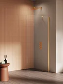 Ścianki i drzwi prysznicowe - Złota szczotkowana ścianka prysznicowa 80 cm K-4316 New Soleo Gold Brushed New Trendy - miniaturka - grafika 1