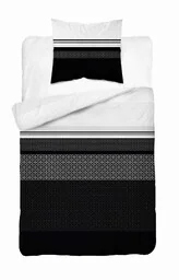Detexpol Pościel satynowa 140x200 biała czarna geometria 4917 A z jedną poszewką Home Satin 80 - Pościel Detexpol Pościel satynowa 140x200 biała czarna geometria 4917 A z jedną poszewką Home Satin 80 - Pościel - miniaturka - grafika 1