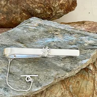 Krawaty i muchy męskie - Spinka srebrna do krawata z orzełkiem - miniaturka - grafika 1