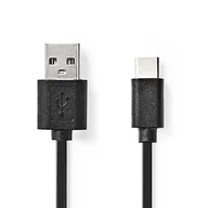 Kable USB - Nedis CCGB60600BK01 kabel USB 0,1 m USB 2.0 USB C USB A Czarny - miniaturka - grafika 1