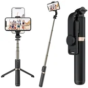 Selfie stick - SELFIE STICK STATYW DO TELEFONU TRIPOD Z PILOTEM KIJEK STATYW BLUETOOTH BT - miniaturka - grafika 1