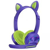 Słuchawki - Roneberg RKZ-23 fioletowo-zielone - miniaturka - grafika 1