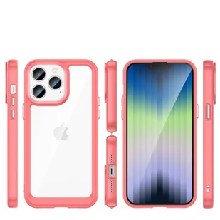 Outer Space Case etui iPhone 14 Pro sztywny pokrowiec z żelową ramką czerwony - Etui i futerały do telefonów - miniaturka - grafika 1