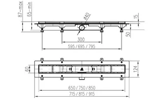 Schwab Odpływ liniowy 85 cm stalowy 674738 - odbiór osobisty: Kraków, Warszawa - Syfony - miniaturka - grafika 1