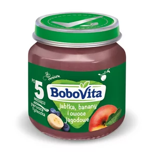 Nutricia BOBOVITA Banany, jabłka i owoce jagodowe po 5 m-cu 125 g - Desery dla dzieci - miniaturka - grafika 4