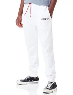 HUGO spodnie dresowe męskie, White100, XXL - Spodnie sportowe męskie - miniaturka - grafika 1