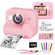 Aparaty natychmiastowe - APARAT FOTOGRAFICZNY DLA DZIECI NATYCHMIASTOWY TERMICZNA DRUKARKA + 3 ROLKI - miniaturka - grafika 1