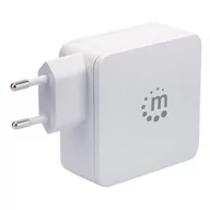 Zasilacze do laptopów - Manhattan Zasilacz sieciowy Power Delivery 230V USB-C 45W USB-A 5V biały 180146 - miniaturka - grafika 1