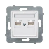 Gniazdka elektryczne - Polmark Gniazdo komputerowe podwójne ROSA biały - miniaturka - grafika 1