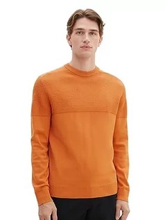 Swetry męskie - TOM TAILOR sweter męski, 32243 – Tomato Cream Orange, XL - grafika 1
