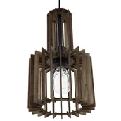 Lampy sufitowe - Beliani Lampa wisząca Lampa wisząca ciemne drewno NIARI 243068 - miniaturka - grafika 1