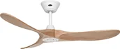 Wentylatory sufitowe - Energooszczędny wentylator sufitowy z pilotem Eco Genuino biały matowy / średni dąb 122 cm - miniaturka - grafika 1