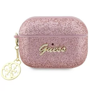 Guess GUAP2GLGSHP AirPods Pro 2 cover różowy/pink Glitter Flake 4G Charm - Akcesoria do słuchawek - miniaturka - grafika 1