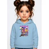 Bluzy dla dziewczynek - BLUZA DZIECIĘCA KPOP DEMON HUNTERS HUNTRIX 122-128 Z KAPTUREM BAWEŁNIANA - miniaturka - grafika 1