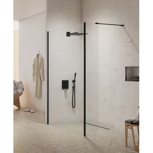 New Trendy EXK-0066 EXK-0066 ścianka szklana NEW MODUS BLACK walk-in 100x200 szkło czyste 8 mm Active Shield - Ścianki i drzwi prysznicowe - miniaturka - grafika 1