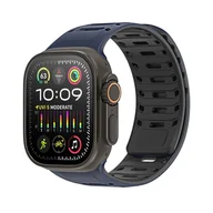 Akcesoria do smartwatchy - DUX DUCIS pasek CS magnetyczny silikonowy do Apple Watch 42/44/45/46/49 mm granatowo czarny - miniaturka - grafika 1