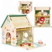 Domki dla lalek - CLASSIC WORLD Wiejski Drewniany Domek Dla Lalek 10 el. - miniaturka - grafika 1