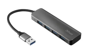 Trust Wejście USB Halyx USB/4x USB 3.2 23327) Srebrny - Huby USB - miniaturka - grafika 1