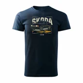 Koszulki męskie - Koszulka z samochodem Skoda 120 125 130 PRL legend męska granatowa REGULAR-M - miniaturka - grafika 1