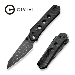 Nóż składany Civivi Vision FG Black Canvas Micarta, Damascus by Snecx Tan (C22036-DS2) - Noże - miniaturka - grafika 1