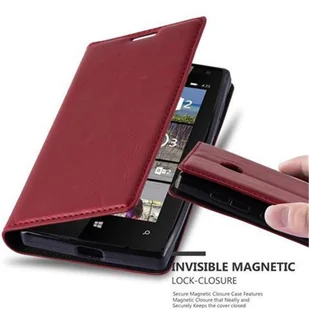 Etui Cadorabo na telefon komórkowy Nokia Lumia 435 w kolorze APPLE RED z zapięciem magnetycznym, funkcją podstawki i kieszenią na karty Etui Etui ochronne Etui z klapką w stylu książki - Etui i futerały do telefonów - miniaturka - grafika 1