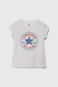 Koszulki dla dziewczynek - Converse t-shirt bawełniany dziecięcy kolor biały - miniaturka - grafika 1