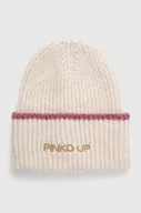 Czapki dla dzieci - Pinko Up czapka z domieszką wełny dziecięca kolor beżowy z grubej dzianiny - miniaturka - grafika 1